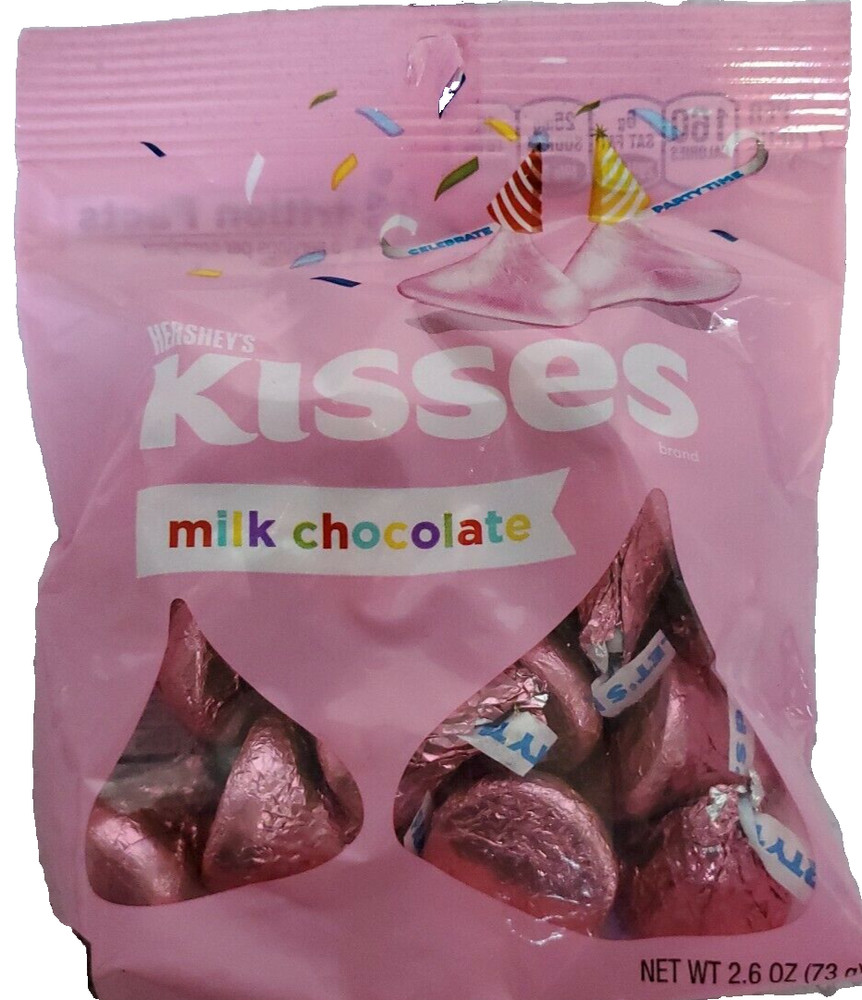 HERSEYS PINK MILK CHOCOLATE KISSES 2.6 OZ-Brand New-SHIPS N 24 HOURS