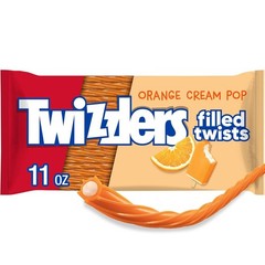 TWIZZLERS Filled Twist Orange Cream Pop Flavored Chewy Candy Licorice Bags 11 oz