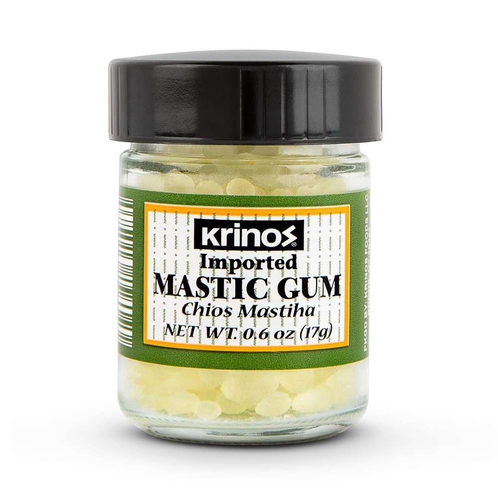 Krinos Greek Mastic Gum: Rich History, Piney Flavor, light yellowish-white