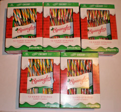 Spangler Cherry Flavored Hand Striped Multi Colored Candy Canes 5.3 OZ 5 Boxes