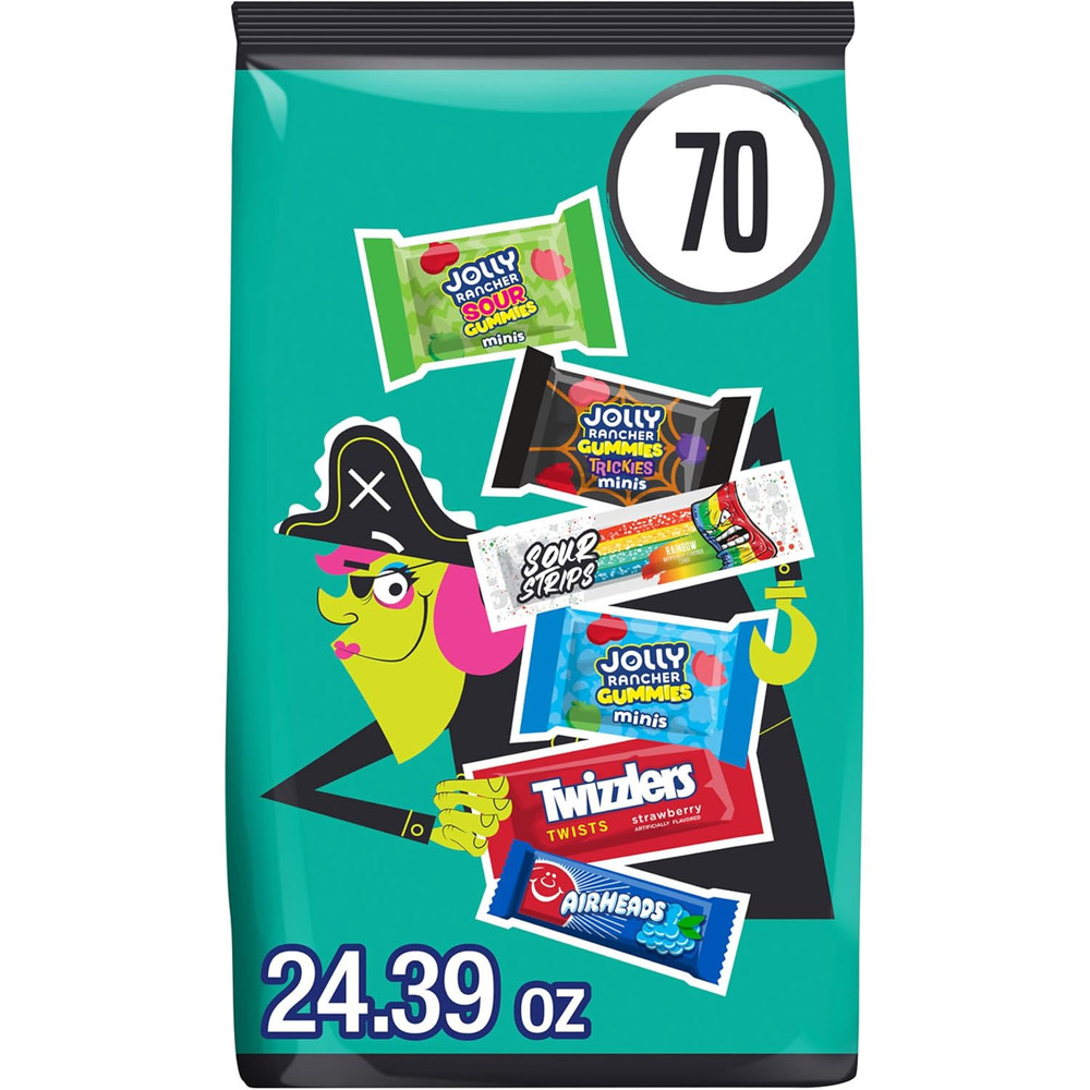 Hershey Assorted Fruit Flavored, Halloween Candy Variety Bag, 24.39 Oz (70 Piece