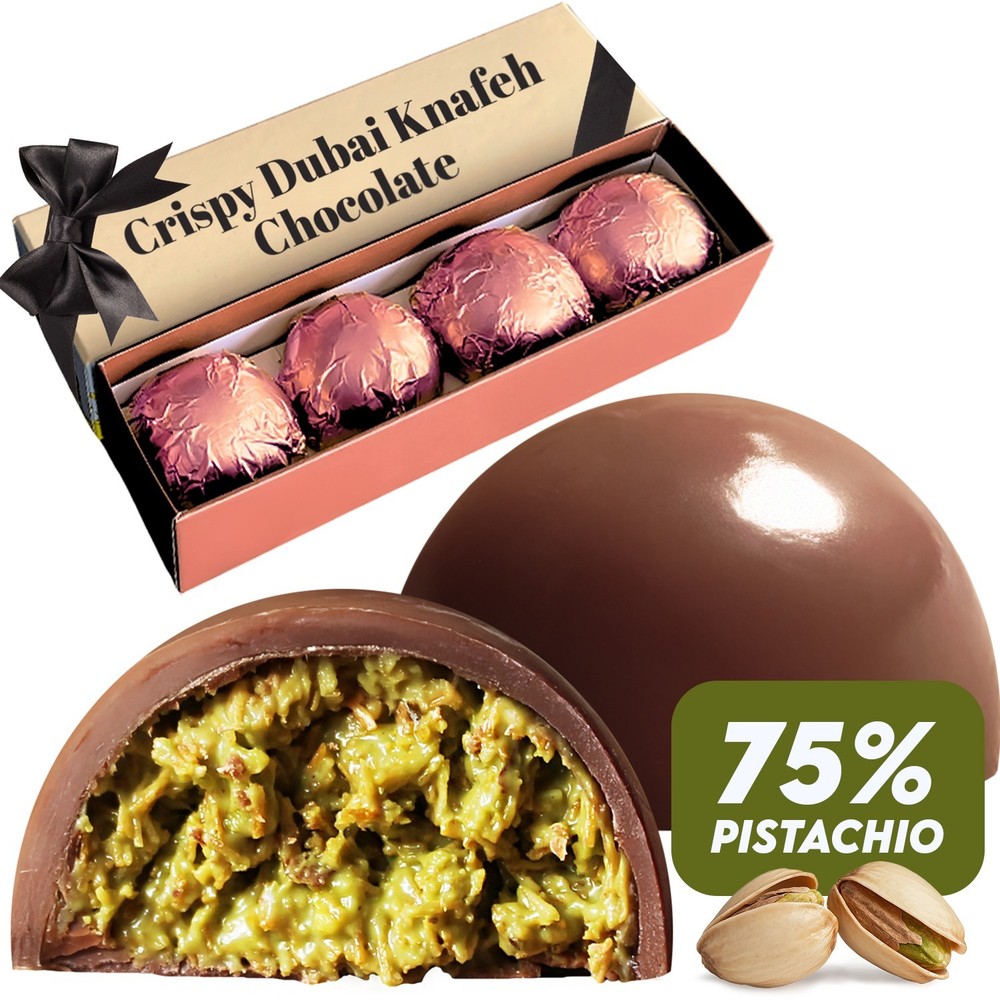Dubai Pistachio Kunafa Chocolate Balls, Gourmet Gift (4 PCs)