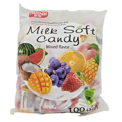 Thai Milk Soft Fruit Candy Assorted Flavors Chewy Sweets 100pcs 380g