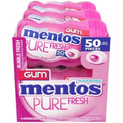 Mentos Pure Fresh Sugar-Free Chewing Gum with 50 Count (Pack of 6), Pink
