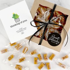 Homemade Black Lava Sea Salt Caramels 1 lb. Gift Box with Personalized Notecard