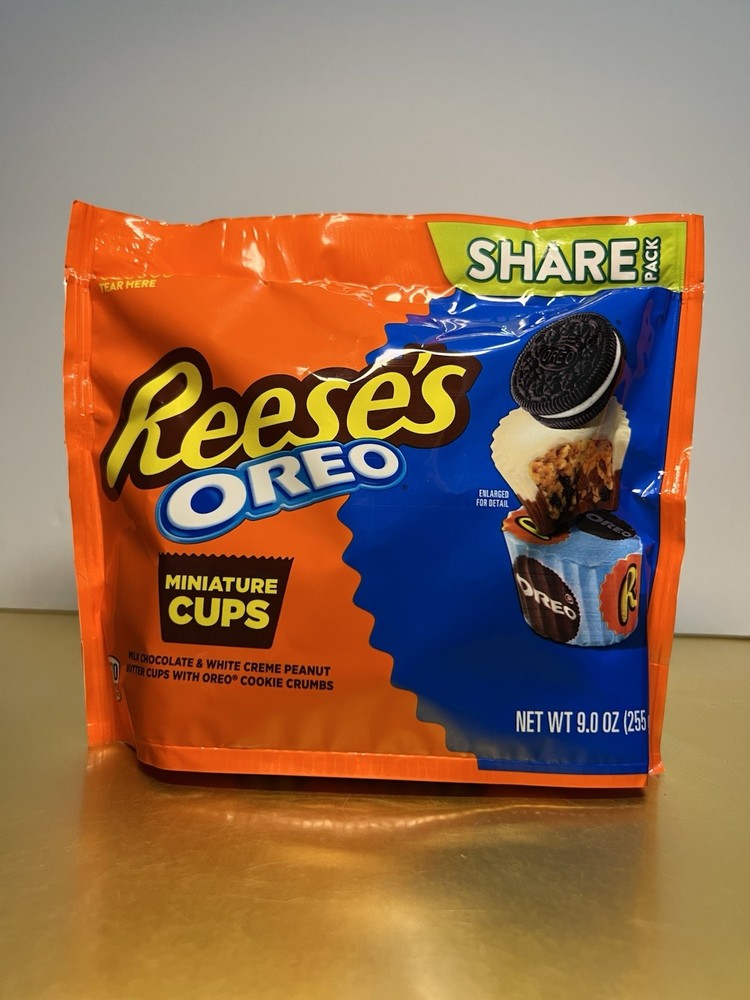 🔵 New Limited Edition Reeses & OREO Chocolate Vanilla Peanut Miniature Cups 9oz