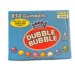 New Dubble Bubble Bubble Gum Balls 1 Inch Gumballs 850 count 15 lbs Bulk Vending
