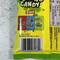 WARHEADS SOUR POPPING HARD CANDY Extreme 3 Flavors Green Apple Watermelon 3 LOT!