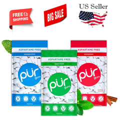 PUR Gum | Aspartame Free Chewing Gum Variety Pack, 55 Pieces (Pack of 3)