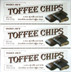 3 Packs Trader Joe’s Toffee Chips Mix of Milk & Dark Chocolate 8 oz Each Pack