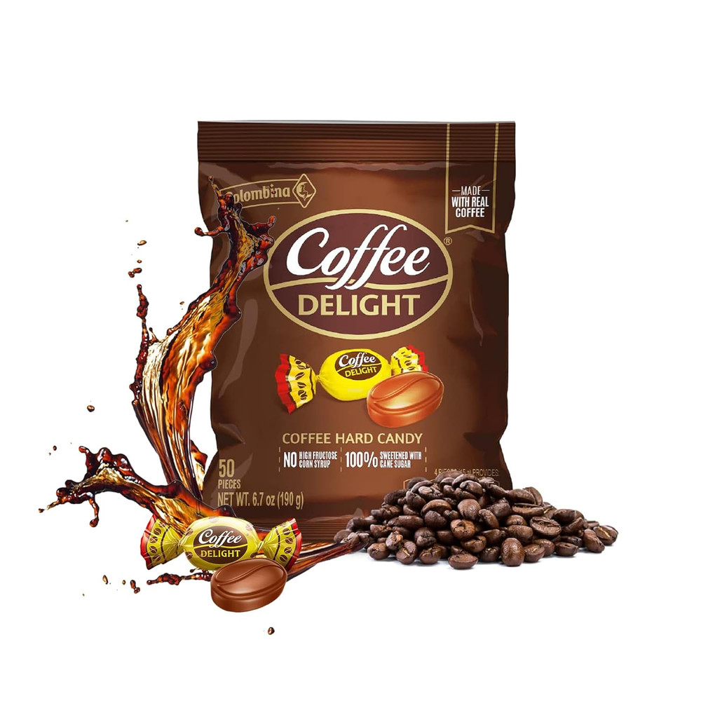 Coffee Delight Hard Candy – Pack of 50 Gluten Free Coffee-Flavored Candies Made