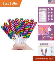 Vibrant 30-Pack Twisty Raspberry Lollipops – Sweet Treats for Kids’ Parties