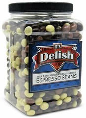 Gourmet Chocolate Covered Espresso Beans Medley by Its Delish , 3 LBS Jumbo Jar