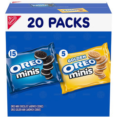 OREO Minis Sandwich Cookies Variety Pack, Original Creme and Golden OREO 20pack@