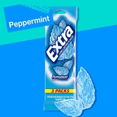 EXTRA Peppermint Sugar Free Gum Back To School 45 Count (Pack of 1), Cyan