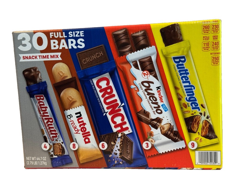 BABY RUTH CRUNCH BUTTERFINGERS Variety Pack 30 Full Size Bars Bulk Pricing
