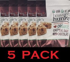 Heavenly Hunks USDA ORGANIC Oatmeal Dark Chocolate GLUTEN FREE Cookies 22oz 5 PK