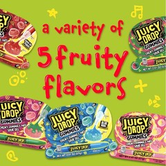 Juicy Drop Sour Candy Gummies, 16 Ct Sweet Chewy 16 Count Tray, Assorted,Blue