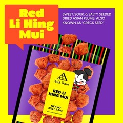Asia 2.5 Ounce (Pack of 1), Red Li Hing Mui Crack Seed Plums, ounces