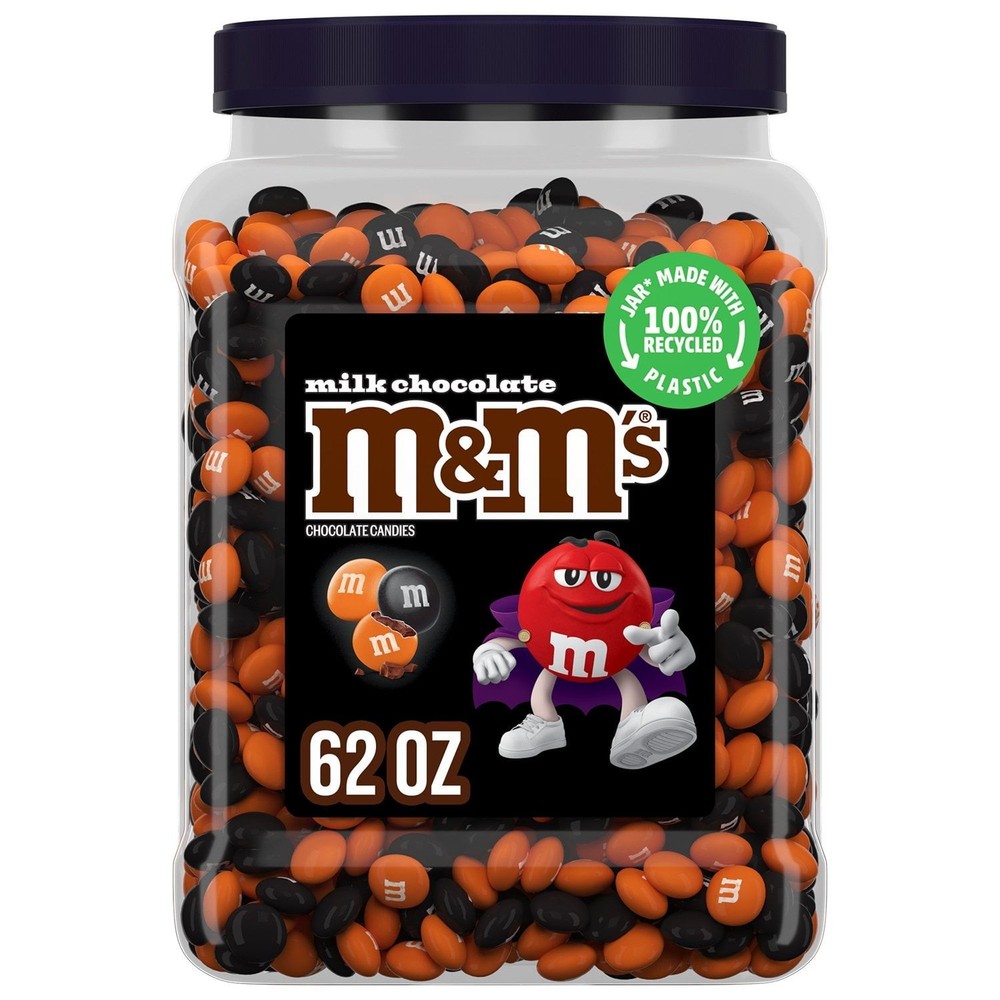 m&m’s BLACK & ORANGE HALLOWEEN MIX 62 OZ Milk Chocolate Candies ~ Pantry Jar!🎃