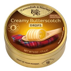 | Creamy Butterscotch Hard Candy Drops | 6 Ounce Tin
