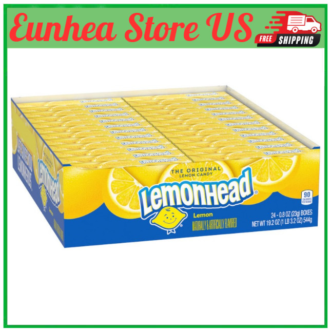 Lemonhead Hard Lemon Candy, 0.8 Ounce Boxes (Pack of 24)
