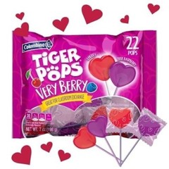 1 x Colombina Tiger Pops Very Berry Cherry & Blue Raspberry Heart Lollipops…