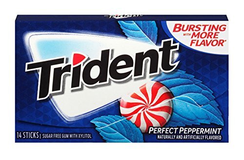Trident Perfect Peppermint Gum – 14 pieces – Sugarless Sweetened with Xylitol