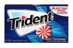 Trident Perfect Peppermint Gum – 14 pieces – Sugarless Sweetened with Xylitol