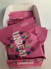 UNREAL GEMS New Full Case (9 packs) Unreal Milk Chocolate Gems 2 Oz per pack