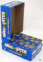 Now and Later Blue Raspberry Candy Chews 6-pc 24 Count Bars Candies Bulk Taffy