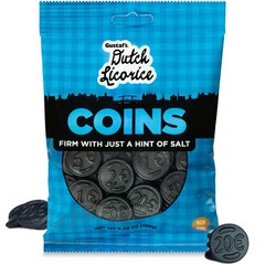 Salted Dutch Licorice Coins – 5.2oz Bag – Salted Black Licorice Coins – Dutch…