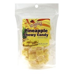 Enjoy Snacks Pineapple Chewy Candy Individually Wrapped 5 oz Resealable Bag