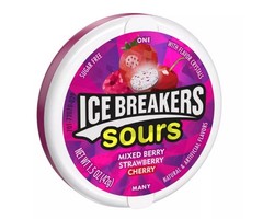 Ice Breakers Sours Strawberry-Mixed Berry and Cherry 1.5 Oz Containers (Pack …