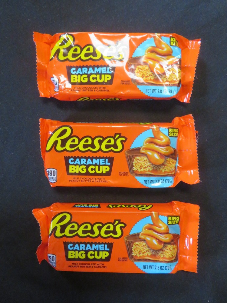 (3) Reese’s Caramel Big Cup Peanut Butter Cups 2.8 Oz Each
