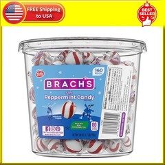 Peppermint Candy BOBS Sweet Stripes Soft candy, 160 Count, 28 Ounce Jar