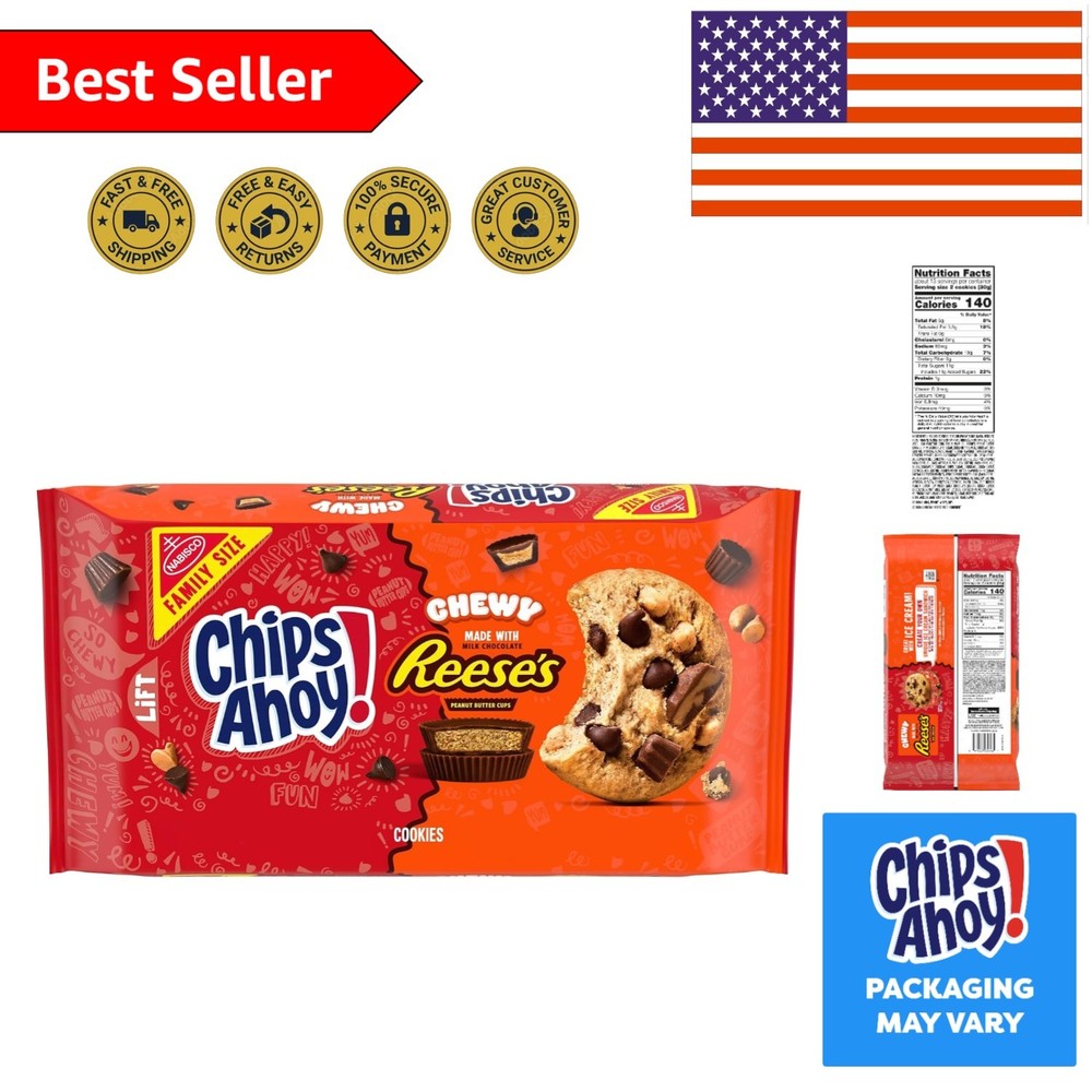 Family Size Chewy Chocolate Chip Cookies with Reese’s – 14.25 oz Indulgence