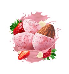Sconza Thins 5 oz STRAWBERRY Toasted Almonds Covered in Yogurt & Creme BB 3/2027