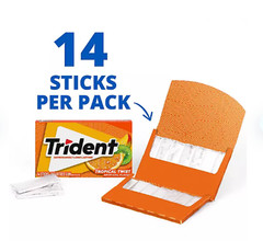 Trident Tropical Twist Sugar Free Gum, 14 pcs., 15 pk