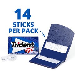 Trident Perfect Peppermint Sugar Free Gum, 12 Packs of 14 Pieces (168 Total