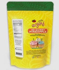 🍍~1.76Lb Gummy PINEAPPLE Flavor 100CT 3D Shaped Soft Candy Gummies Enjoy Hawaii