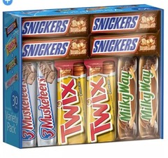 New Milky Way, Snickers, Twix & More Full Size Bulk Chocolate Candy Bars 30 ct