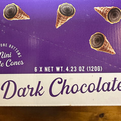 6 Packs Cone Appetit Dark Chocolate Mini Waffle Cone 4.23 Oz Each