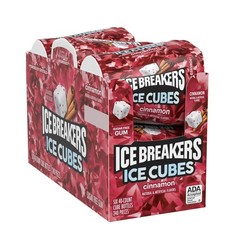 ICE BREAKERS Ice Cubes Cinnamon Flavored Sugar 40 Count (Pack of 6),