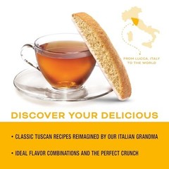 Lemon Biscotti Cookies – 2 Boxes Individually Wrapped Italian Treats – All Natur