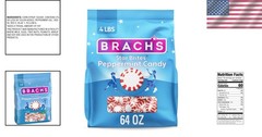 Brach’s Star Brites Peppermint Candy, Fresh Flavor, 64oz Bag^-