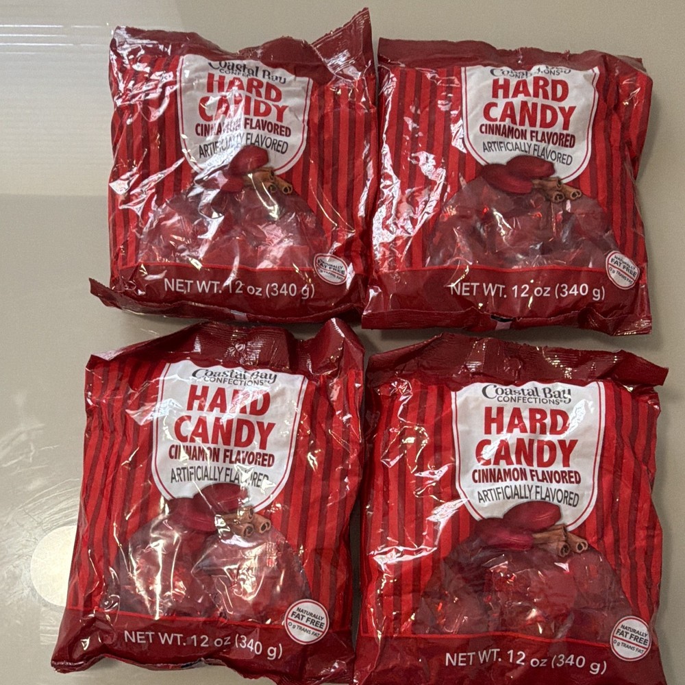 Coastal Bay Confections Cinnamon Hard Candy, 12 oz (340 g) Bags (4-Pack)