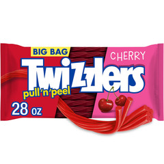 TWIZZLERS PULL ‘N’ PEEL Cherry Flavored Licorice Style, Low Fat Candy Big Bag