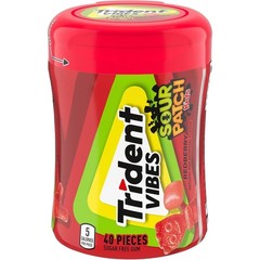 6x Bottles Trident Vibes Sour Patch Kids Red Berry Chewing Gum | 40 Pieces Each