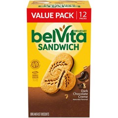 belVita Blueberry Breakfast Biscuits, Value Pack, 12 Packs (4 Biscuits Per Pack)
